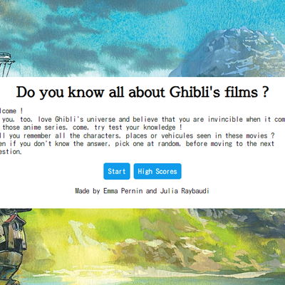 Ouverture popup Test Your Ghibli