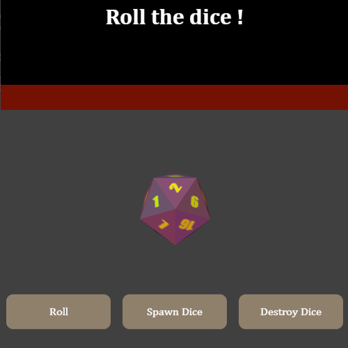 Popup D20 Roller